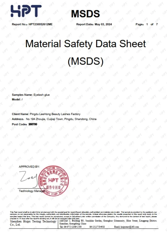 SeeJeen MSDS certificate