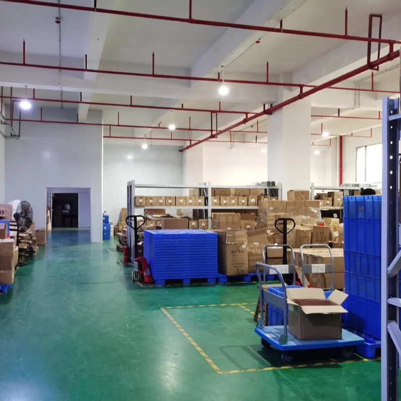 Warehouse pallets of boxed lash glue orders staged for shipping to distributors